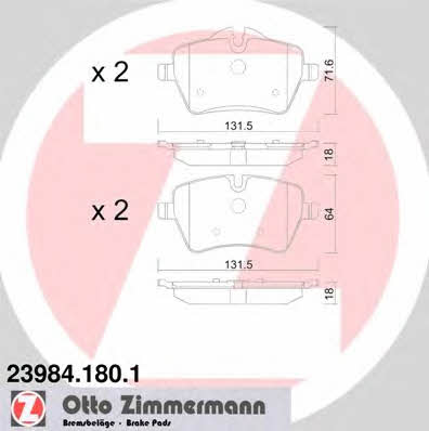 Otto Zimmermann 23984.180.1 Brake Pad Set, disc brake 239841801