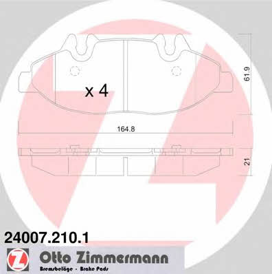 Otto Zimmermann 24007.210.1 Brake Pad Set, disc brake 240072101