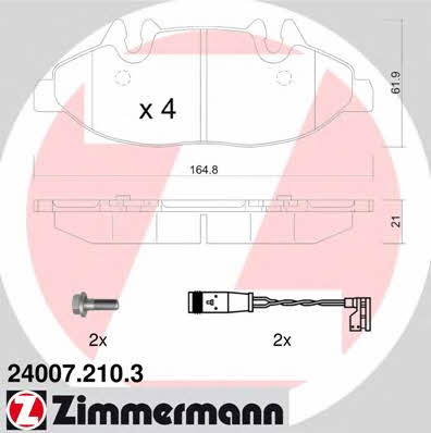 Otto Zimmermann 24007.210.3 Brake Pad Set, disc brake 240072103