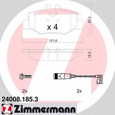 Otto Zimmermann 24008.185.3 Brake Pad Set, disc brake 240081853