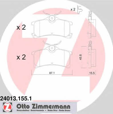 Otto Zimmermann 24013.155.1 Brake Pad Set, disc brake 240131551