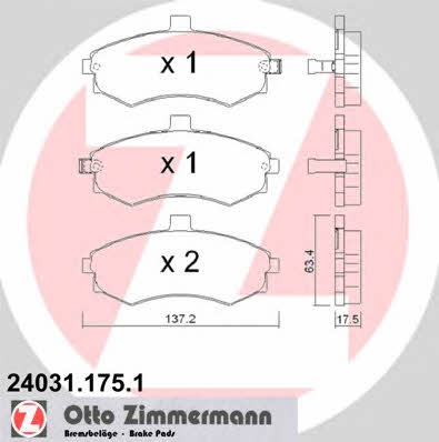 Otto Zimmermann 24031.175.1 Brake Pad Set, disc brake 240311751