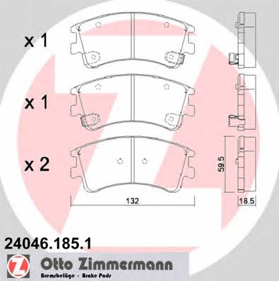 Otto Zimmermann 24046.185.1 Brake Pad Set, disc brake 240461851