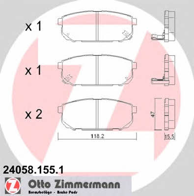 Otto Zimmermann 24058.155.1 Brake Pad Set, disc brake 240581551