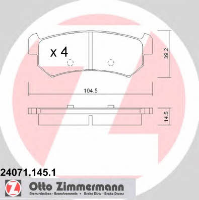Otto Zimmermann 24071.145.1 Brake Pad Set, disc brake 240711451