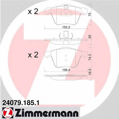 Otto Zimmermann 24079.185.1 Brake Pad Set, disc brake 240791851