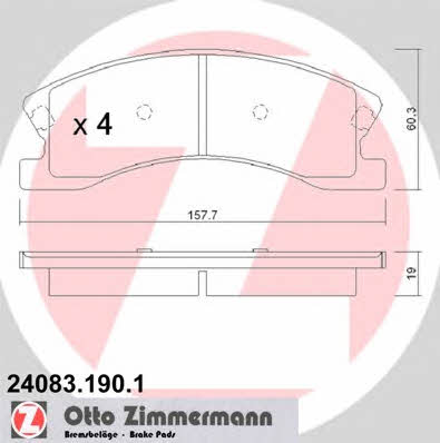 Otto Zimmermann 24083.190.1 Brake Pad Set, disc brake 240831901
