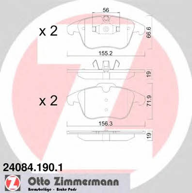 Otto Zimmermann 24084.190.1 Brake Pad Set, disc brake 240841901