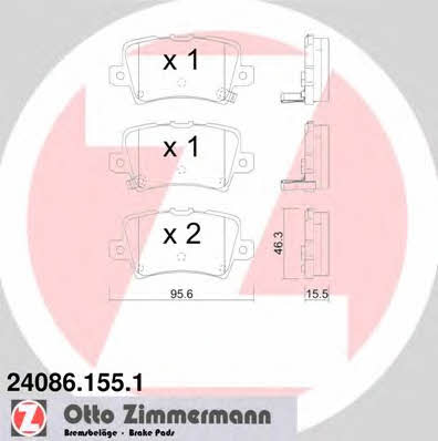 Otto Zimmermann 24086.155.1 Brake Pad Set, disc brake 240861551