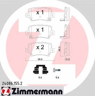 Otto Zimmermann 24086.155.2 Brake Pad Set, disc brake 240861552