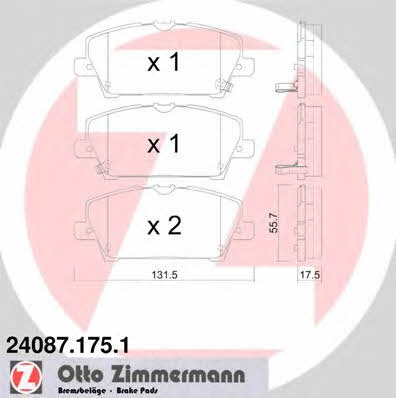 Otto Zimmermann 24087.175.1 Brake Pad Set, disc brake 240871751