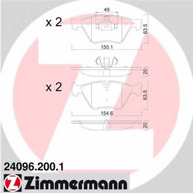 Otto Zimmermann 24096.200.1 Brake Pad Set, disc brake 240962001
