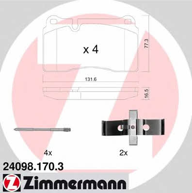 Otto Zimmermann 24098.170.3 Brake Pad Set, disc brake 240981703