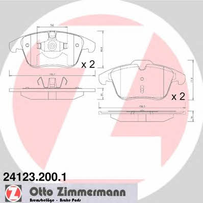 Otto Zimmermann 24123.200.1 Brake Pad Set, disc brake 241232001
