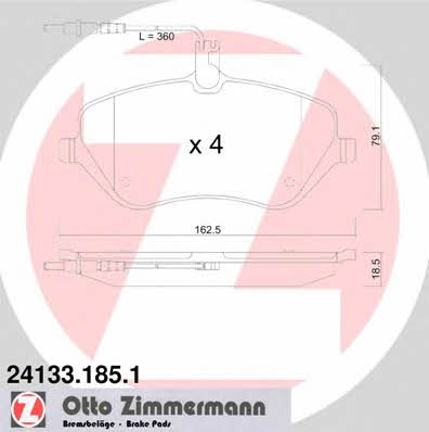 Otto Zimmermann 24133.185.1 Brake Pad Set, disc brake 241331851
