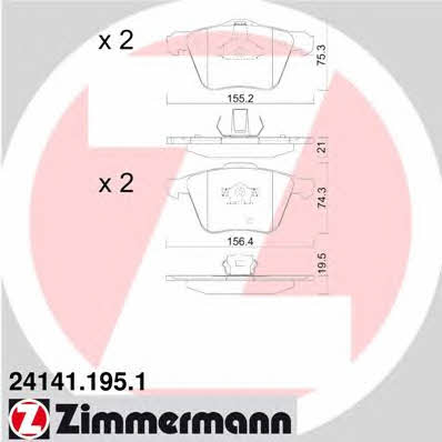 Otto Zimmermann 24141.195.1 Brake Pad Set, disc brake 241411951