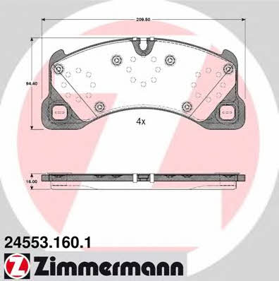 Otto Zimmermann 24553.160.1 Brake Pad Set, disc brake 245531601