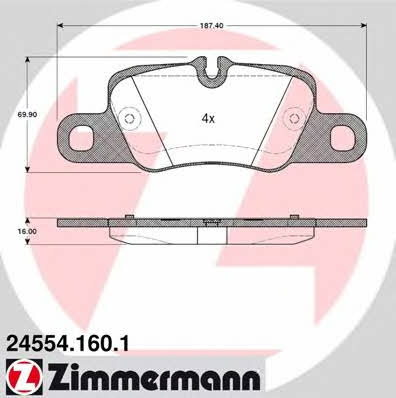Otto Zimmermann 24554.160.1 Brake Pad Set, disc brake 245541601