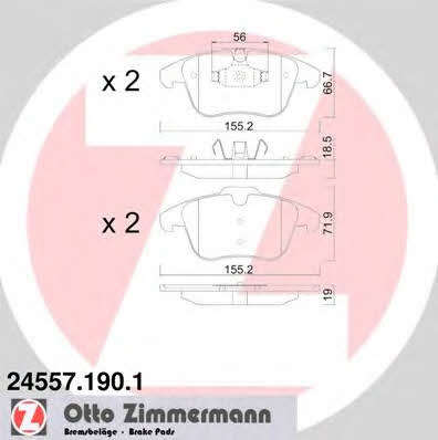 Otto Zimmermann 24557.190.1 Brake Pad Set, disc brake 245571901