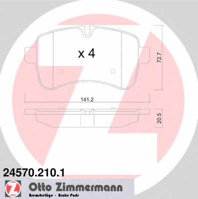 Otto Zimmermann 24570.210.1 Brake Pad Set, disc brake 245702101
