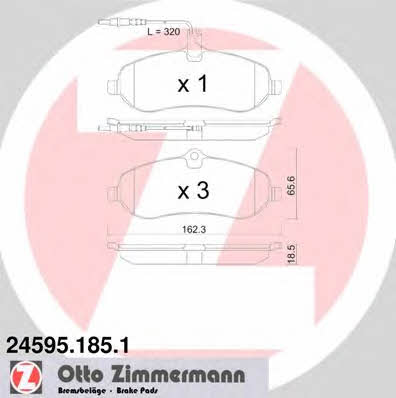 Otto Zimmermann 24595.185.1 Brake Pad Set, disc brake 245951851
