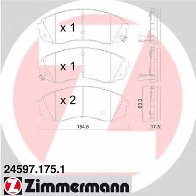Otto Zimmermann 24597.175.1 Brake Pad Set, disc brake 245971751