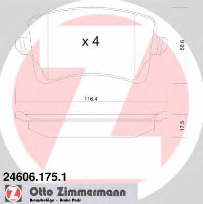 Otto Zimmermann 24606.175.1 Brake Pad Set, disc brake 246061751