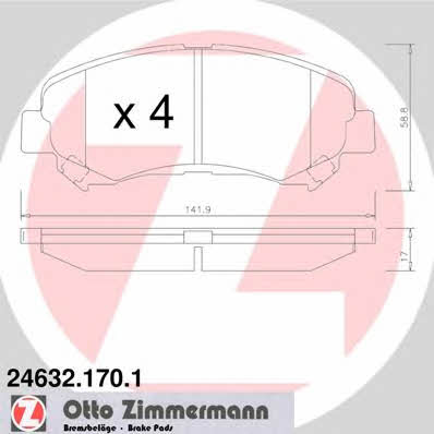 Otto Zimmermann 24632.170.1 Brake Pad Set, disc brake 246321701