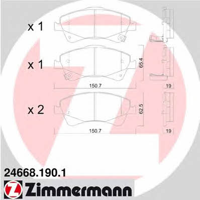 Otto Zimmermann 24668.190.1 Brake Pad Set, disc brake 246681901