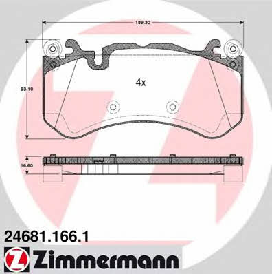 Otto Zimmermann 24681.166.1 Brake Pad Set, disc brake 246811661