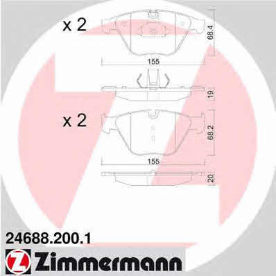 Otto Zimmermann 24688.200.1 Brake Pad Set, disc brake 246882001