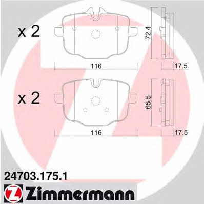 Otto Zimmermann 24703.175.1 Brake Pad Set, disc brake 247031751