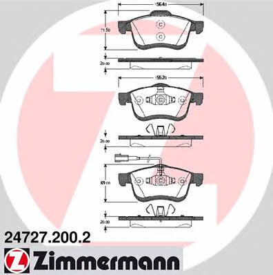 Otto Zimmermann 24727.200.2 Brake Pad Set, disc brake 247272002
