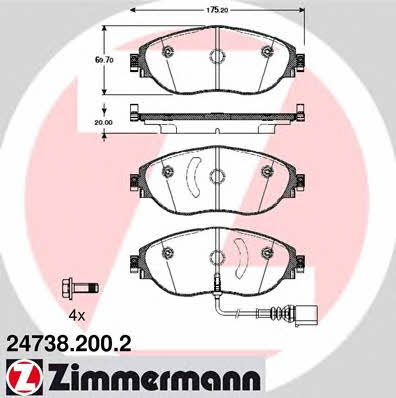 Otto Zimmermann 24738.200.2 Brake Pad Set, disc brake 247382002