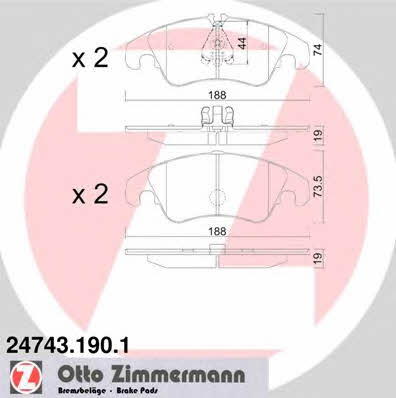 Otto Zimmermann 24743.190.1 Brake Pad Set, disc brake 247431901