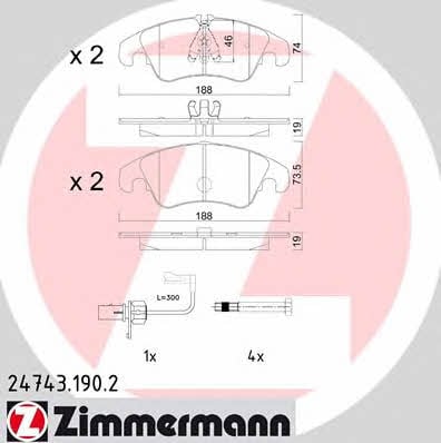 Otto Zimmermann 24743.190.2 Brake Pad Set, disc brake 247431902