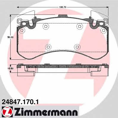 Otto Zimmermann 24847.170.1 Brake Pad Set, disc brake 248471701