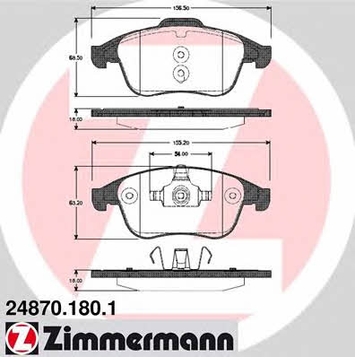 Otto Zimmermann 24870.180.1 Brake Pad Set, disc brake 248701801