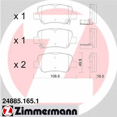 Otto Zimmermann 24885.165.1 Brake Pad Set, disc brake 248851651