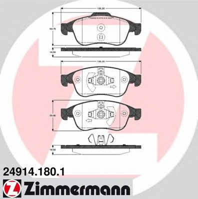 Otto Zimmermann 24914.180.1 Brake Pad Set, disc brake 249141801