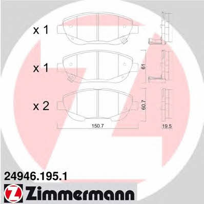 Otto Zimmermann 24946.195.1 Brake Pad Set, disc brake 249461951