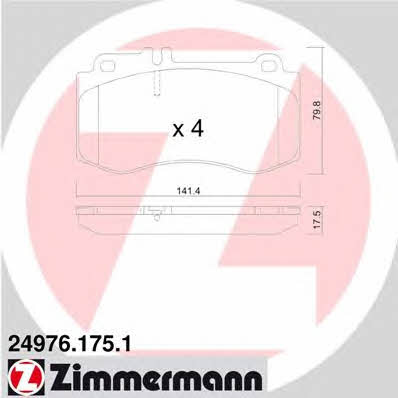 Otto Zimmermann 24976.175.1 Brake Pad Set, disc brake 249761751