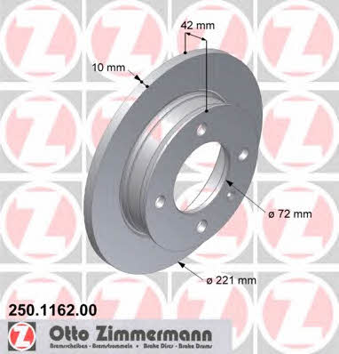 Otto Zimmermann 250.1162.00 Brake disc 250116200