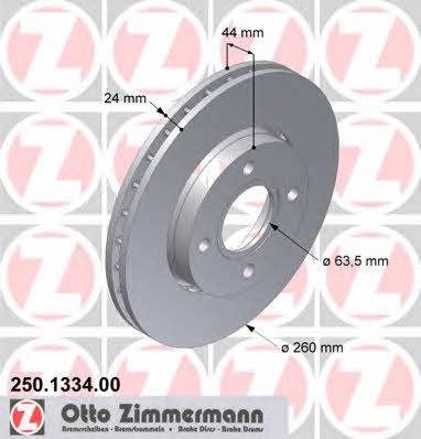 Otto Zimmermann 250.1334.00 Brake disc 250133400