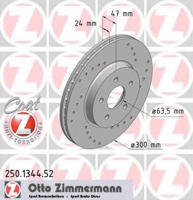 Otto Zimmermann 250.1344.52 Brake disc 250134452