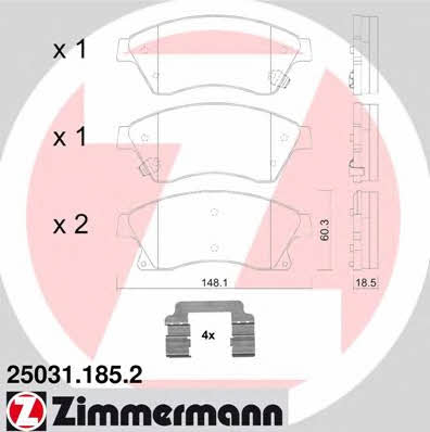 Otto Zimmermann 25031.185.2 Brake Pad Set, disc brake 250311852
