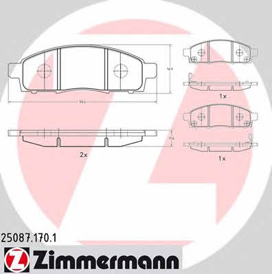 Otto Zimmermann 25087.170.1 Brake Pad Set, disc brake 250871701