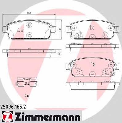 Otto Zimmermann 25096.165.2 Brake Pad Set, disc brake 250961652