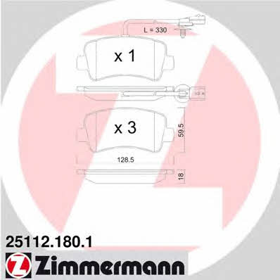Otto Zimmermann 25112.180.1 Brake Pad Set, disc brake 251121801