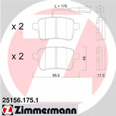 Otto Zimmermann 25156.175.1 Brake Pad Set, disc brake 251561751
